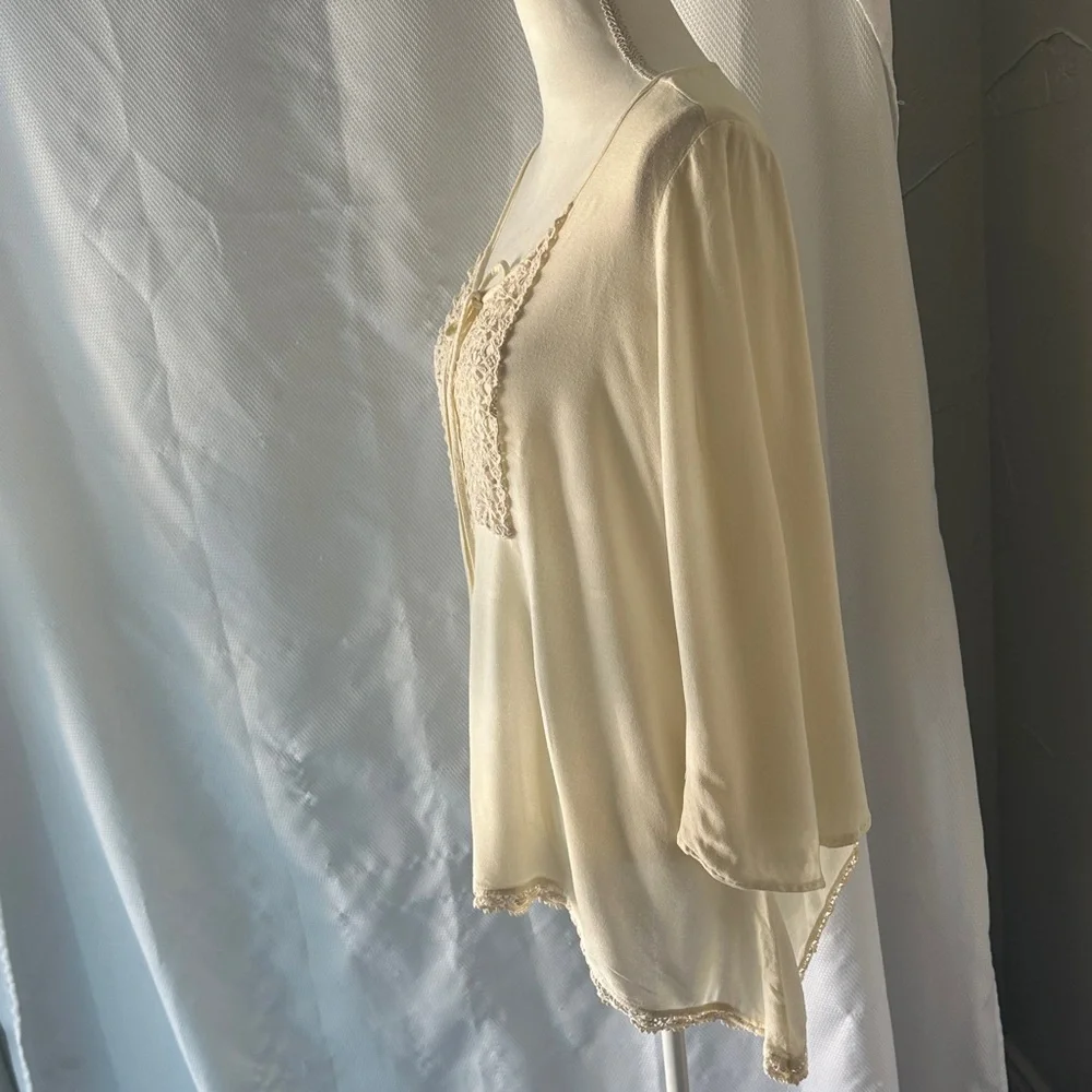 American Rag Ivory Lace Detail Blouse